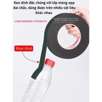 Băng Dính Xốp Hai Mặt Siêu Dính Đủ Cỡ, băng keo xốp hai mặt - 5cm,Màu đen