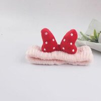 Băng đô bờm cài tóc nơ đỏ chấmbi chằn bông 3d cựng xỉu Nunam shop cài tóc nữ,cute,dễ thương - Hồng