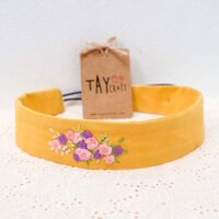 Băng đô cài tóc linen thêu tay