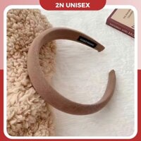 Băng đô cài tóc phong cách Vintage Hàn Quốc bọc vải dệt kim cao cấp 2N Unisex - Cacao