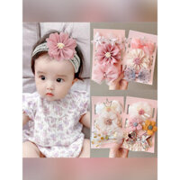 Băng đô cho bé gái 0-1 tuổi, bảo vệ fontanelle, hoa đầu cho bé 2 tháng, không gây tổn thương, phụ kiện tóc nơ công chúa