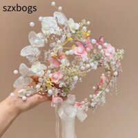 Băng đô công chúa SZXBOGS, Mũ đội đầu vòng hoa rừng, Vòng hoa hình bướm sáng tạo Vòng hoa trẻ em Tiệc ngày lễ