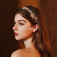 Băng Đô Hoa Cài Tóc Đính Đá Thời Trang Cho Cô Dâu