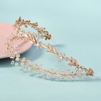 Băng đô hoa hai lớp thời trang mới với phong cách cổ điển Cô dâu đính cườm thủ công cho phụ kiện tóc phong cách kỳ nghỉ