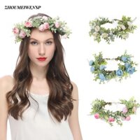Băng đô hoa ZHOUMEIWENSP, Vương miện hoa Bohemian rừng, Lễ hội thời trang Đám cưới lá xanh Mũ nón hoa dành cho nữ Cô gái