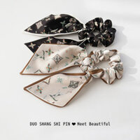 Băng đô in phong cách Pháp cho phụ nữ, dây buộc tóc, scrunchie đuôi ngựa phía sau đầu, phụ kiện tóc nơ, dây buộc tóc, ruy băng