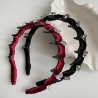 Băng đô nhung có răng cho phụ nữ, băng đô cao mới mùa thu và đông, băng đô rửa mặt đa năng, kẹp tóc, phụ kiện tóc