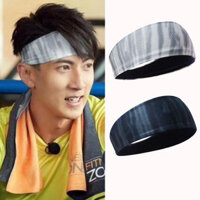 Băng đô thể thao mỏng mùa hè cho nam, băng đô in lụa băng, băng đô thấm mồ hôi, khăn choàng đầu thể dục chạy bộ thoáng khí