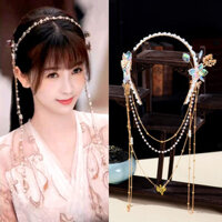 Băng đô tóc nữ, phụ kiện trang trí tóc, trang trí tua rua dài