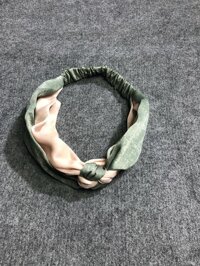 Băng đô turaban phối màu cao cấp - Xanh rêu-Be