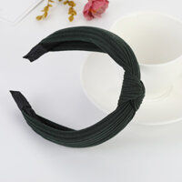 Băng đô vải cài tóc, băng đô cài tóc vải, băng đô vải thắt nút - Xanh lá cây đậm