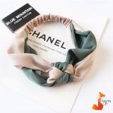 Băng đô vải voan Turban nơ xoắn phối màu phong cách Hàn Quốc Foxy - BDV0002-Xanh Kem