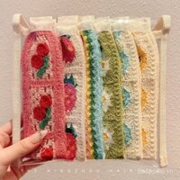 Băng đô Velcro len dệt kim cổ điển kiểu Pháp Băng đô đeo bên ngoài hàng ngày của phụ kiện tóc băng đô trước trán Băng Đô Tóc gãy