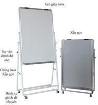 Bảng Flipchart chân gấp 80x120cm-Mặt bảng trắng không ô ly-bảng giá rẻ BAVICO