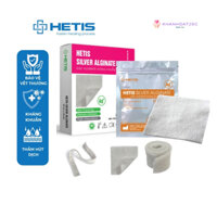 Băng gạc vô trùng HETIS Silver Alginate kháng khuẩn thấm hút dịch liền vết thương