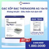 Băng gạc xốp tẩm bạc kháng khuẩn Therasorb® Ag Plus siêu thấm hút không dính vào vết thương 10cmx10cm