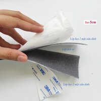 Băng gai dán xé keo 3M cao cấp siêu dính bản 5cm 1 set khóa nhám velcro tape - Xám - 3m