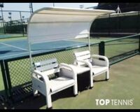 Băng ghế ngồi sân tennis có mái che đôi được lợp bằng bạt Tennis từ Pháp lịch sự, an toàn
