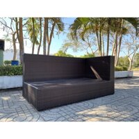 Băng ghế nhựa mây chữ L