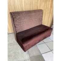 Băng ghế sofa nệm bọc vải màu nâu cũ ngang 1m2, ghế sofa karaoke, sofa cafe cũ đẹp
