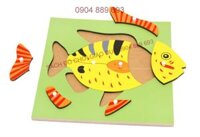 Bảng ghép sinh học có núm hình con cá - Giáo cụ montessori