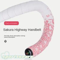 Băng ghi đông xe đạp SPORTSWEARS Sakura, Dây đai tay cầm xe đạp PU EVA 6 màu, Giảm xóc chống trượt bền bỉ với 2 phích cắm Tay cầm Thanh quấn dây đeo Phụ kiện đi xe đạp