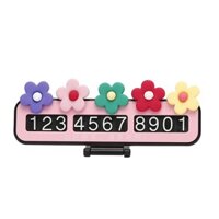 Bảng ghi số điện thoại đỗ xe ô tô kèm decor hình bông hoa xinh xắn