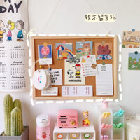 Bảng ghim gỗ bần,ghim tài liệu GU DECOR bảng Note treo tường dán ghi chú, thông báo, tranh ảnh,kèm ghim