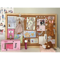 Bảng ghim gỗ bần,ghim tài liệu bảng Note treo tường dán ghi chú, thông báo, tranh ảnh tặng kèm phụ kiện