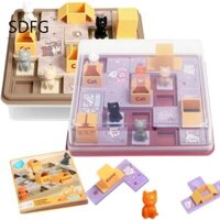 Bảng giải phóng mặt bằng cho mèo ẩn SDFG, Câu đố mê cung ẩn Trò chơi bảng tìm kiếm, Trò chơi máy tính để bàn Montessori Lập kế hoạch không gian Trò chơi Logic Cat Express Box Board Game Quà tặng trẻ em