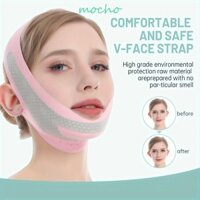 Băng giảm béo mặt MOCHO, Đai nâng cơ mặt Graphene có thể điều chỉnh độ đàn hồi cao, Thư giãn thoáng khí có thể tái sử dụng Bộ định hình mặt chữ V thoải mái cho đường viền và chống lão hóa