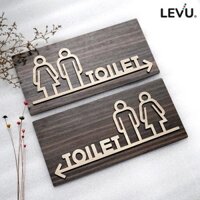 Bảng gỗ chỉ hướng nhà vệ sinh Toilet Nam Nữ LEVU-TL30 mẫu mới