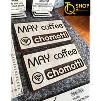Bảng gỗ decor thông tin wifi cắt nổi 3D có logo quán pass wifi theo yêu cầu , kích thước lớn 28cm dày xinh, giá rẻ