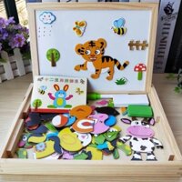 Bảng Gỗ Ghép Hình Nam Châm 2 Mặt Hopkids – Đồ Chơi Giáo Dục Sớm, Tăng Khả Năng Sáng Tạo Cho Bé