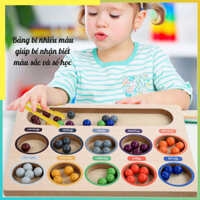 BẢNG GỖ MONTESSORI PHÂN BIỆT MÀU SẮC CHO BÉ TỪ 3 TUỔI - ĐỒ CHƠI GỖ THÔNG MINH - AN TOÀN