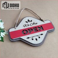 Bảng Gỗ Open/Close 2 Mặt Có Dây Treo [DH006] Phong Cách Vintage Cổ Điển - Giá Xưởng