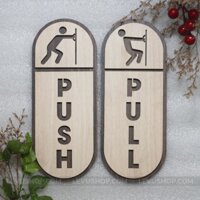 Bảng Gỗ Pull Push khắc laser décor cửa kính MOC7-TP03