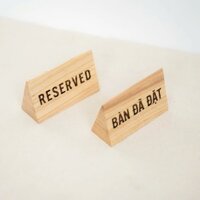 BẢNG GỖ THÔNG BÁO 2 MẶT BÀN ĐÃ ĐẶT - RESERVED ĐẸP, UY TÍN