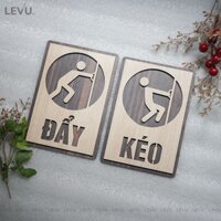 Bảng Gỗ trang trí kéo đẩy LEVU-TP02 dán hoặc treo tại cửa ra vào
