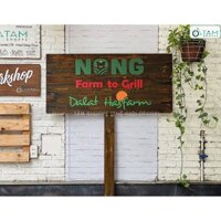 Bảng hiệu gỗ giả cổ ghép thanh pallet chữ nhật theo yêu cầu [Chữ nổi - Độc đáo] YC-BANGHIEU-11 TAN