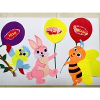 Bảng hoa bé ngoan vải nỉ làm thủ công