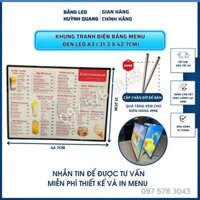 Bảng Hộp Đèn Led Menu A3 (31x42cm), Khung Tranh Điện Để Bàn, Treo Tường, Hộp Đèn Quảng Cáo