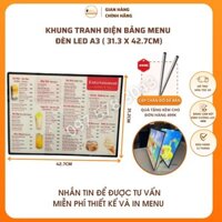 Bảng Hộp Đèn Led Menu A3 (31x42cm), Khung Tranh Điện Để Bàn, Treo Tường, Hộp Đèn Quảng Cáo