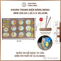 Bảng Hộp Đèn Led Menu kích thước A4 (23x30cm), thương hiệu Quang Led