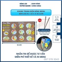 Bảng Hộp Đèn Led Menu kích thước a4(23x30cm), Khung Tranh Điện Để Bàn, Treo Tường, Hộp Đèn Quảng Cáo