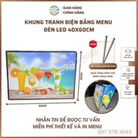 Bảng Hộp Đèn Led Menu, Quang Led, KT 40x60cm, Tặng kèm chân để bàn, nguồn cắm điện và móc treo tường
