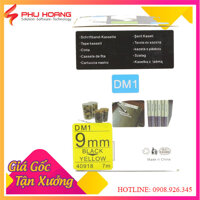 Băng in nhãn Dymo DM-40918 chữ đen nền vàng khổ rộng 9MM dài 7 mét, sử dụng cho máy Dymo LabelManager.