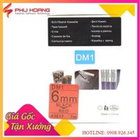 Băng in nhãn Dymo DM-43617 chữ đen nền đỏ khổ rộng 6MM dài 7 mét, sử dụng cho máy Dymo LabelManager, phu hoang company