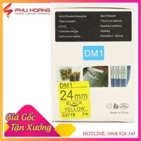 Băng in nhãn Dymo DM-53718 chữ đen nền vàng khổ rộng 24MM dài 7 mét,sử dụng cho máy Dymo LabelManager, phu hoang company