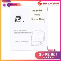 Băng in nhãn Max LM-PT505W, rộng 5mm, dài 16m/cái, màu trắng, sử dụng cho máy in đầu cốt Max (LM-550A/PC, LM-550E)